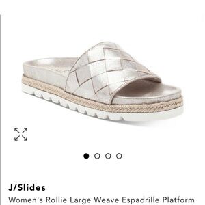 J/SLIDES Women's Silver Espadrille Slides